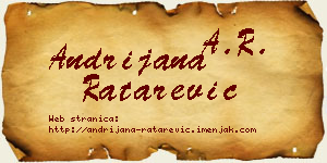 Andrijana Ratarević vizit kartica